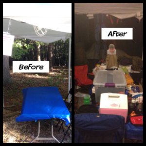 Tent Setup: Before & After