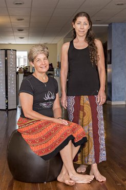 Wendy Orrison and Donna Williams of Center for Gravity yoga studio in Lexington, Virginia.